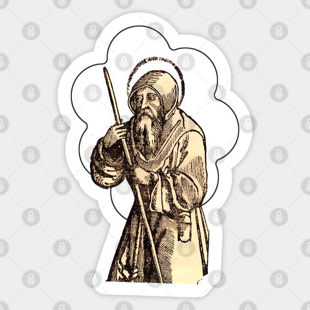 Hermit Monk on Pilgrimage: Pilgrim of Christ Jesus Sticker by Marccelus